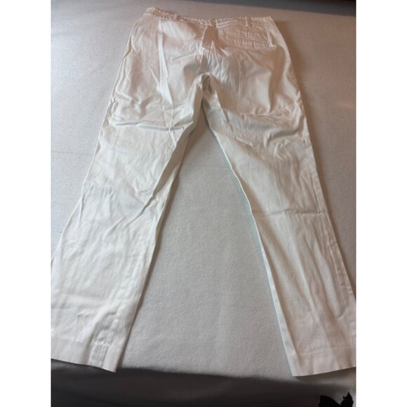 Ralph Lauren White Cotton Blend Womens Straight Leg Pants Size 8 - Picture 6 of 10